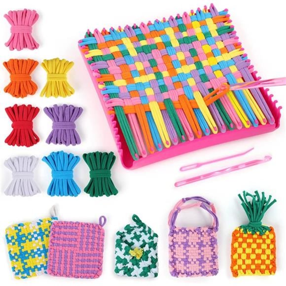 PREBOX Weaving Loom Kit Toys for Kids, Potholder Loops Crafts, Ages 6 - 12 - Picture 1 of 6
